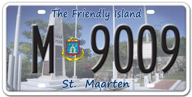 St. Maarten Completed Car License Plate, Registration Number Plate