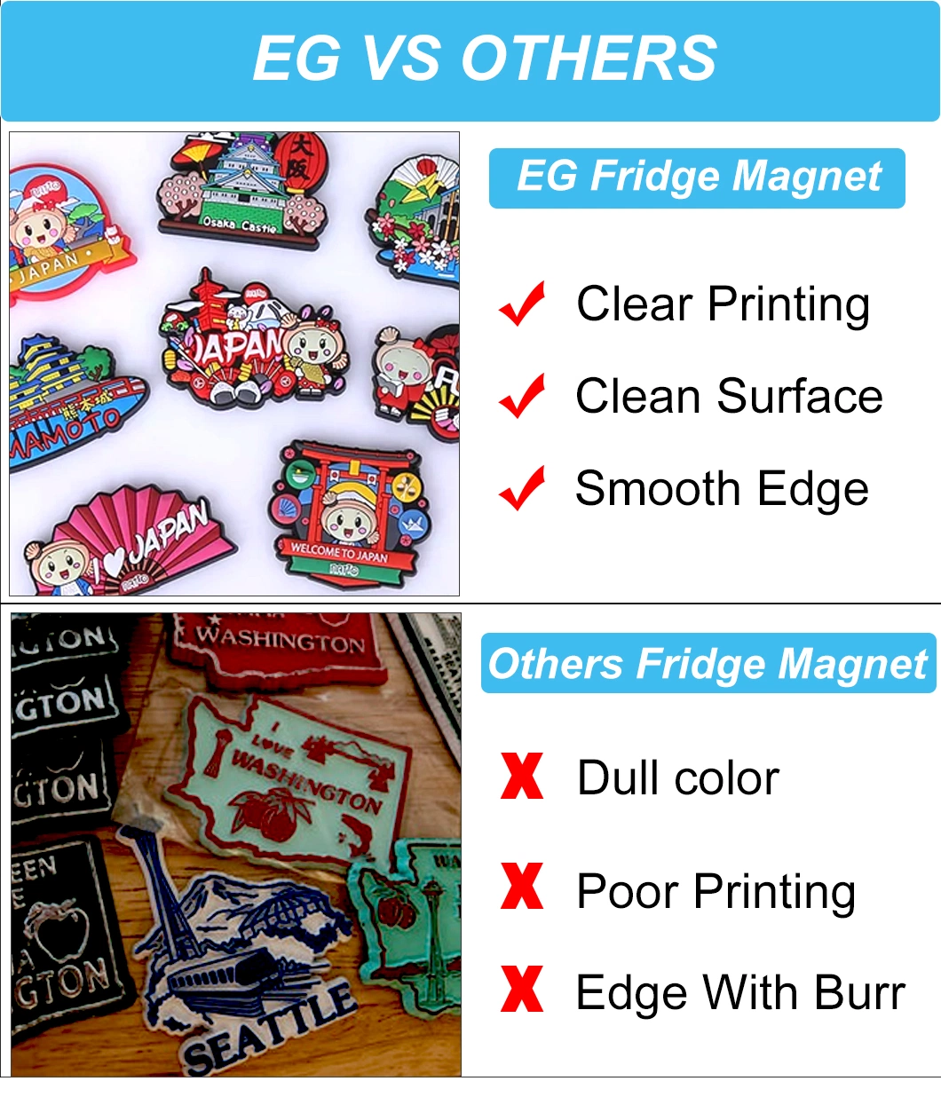 Custom High Quality 3D Fridge Magnets