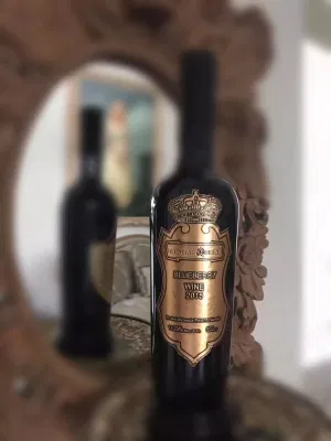 Etiqueta de metal com logotipo de marca com gravação personalizada de fábrica para garrafa de vinho